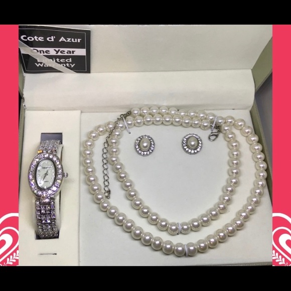 COPY - COPY - Côte d’Azur rhinestone watch/necklace/earrings set - Picture 7 of 10